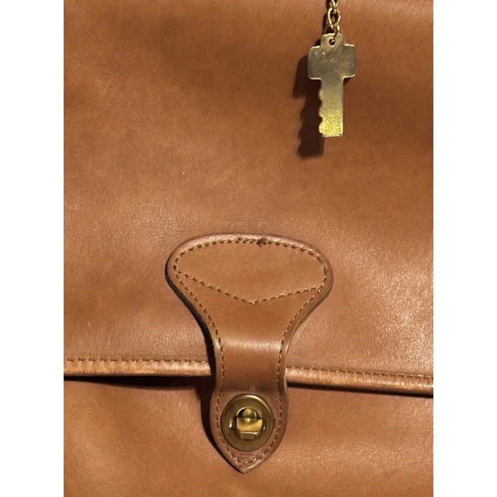 Jack Georges Turnlock Leather Briefcase Lawyers Brown Briefbag Key Laptop Coach